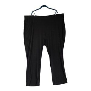 Susan Graver Every Day Liquide Knit Pants Sz 3XL with Pockets Black A369150